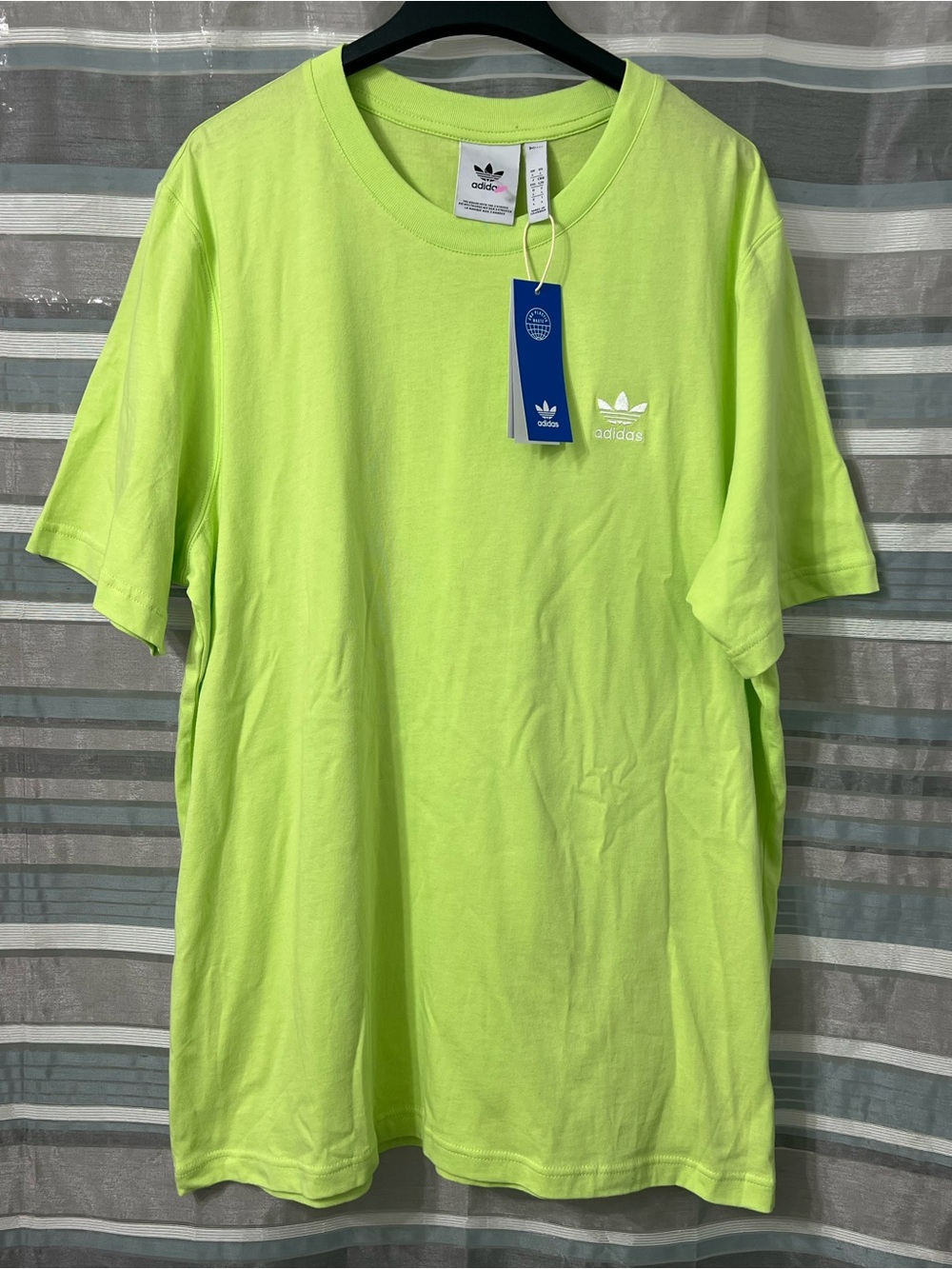 adidas Men's Pulse Green Trefoil Essentials Logo T-Shirt